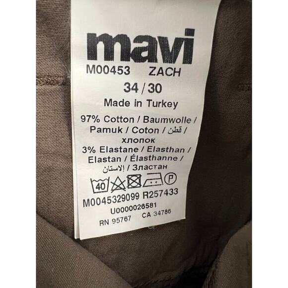 Mavi Jeans Zach Straight Leg Pants in Morel Satin Twill Cotton Blend, 34 x 30 - Picture 4 of 8